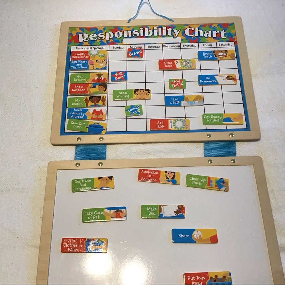 Colorful visual chart. A tool to practice responsibility.